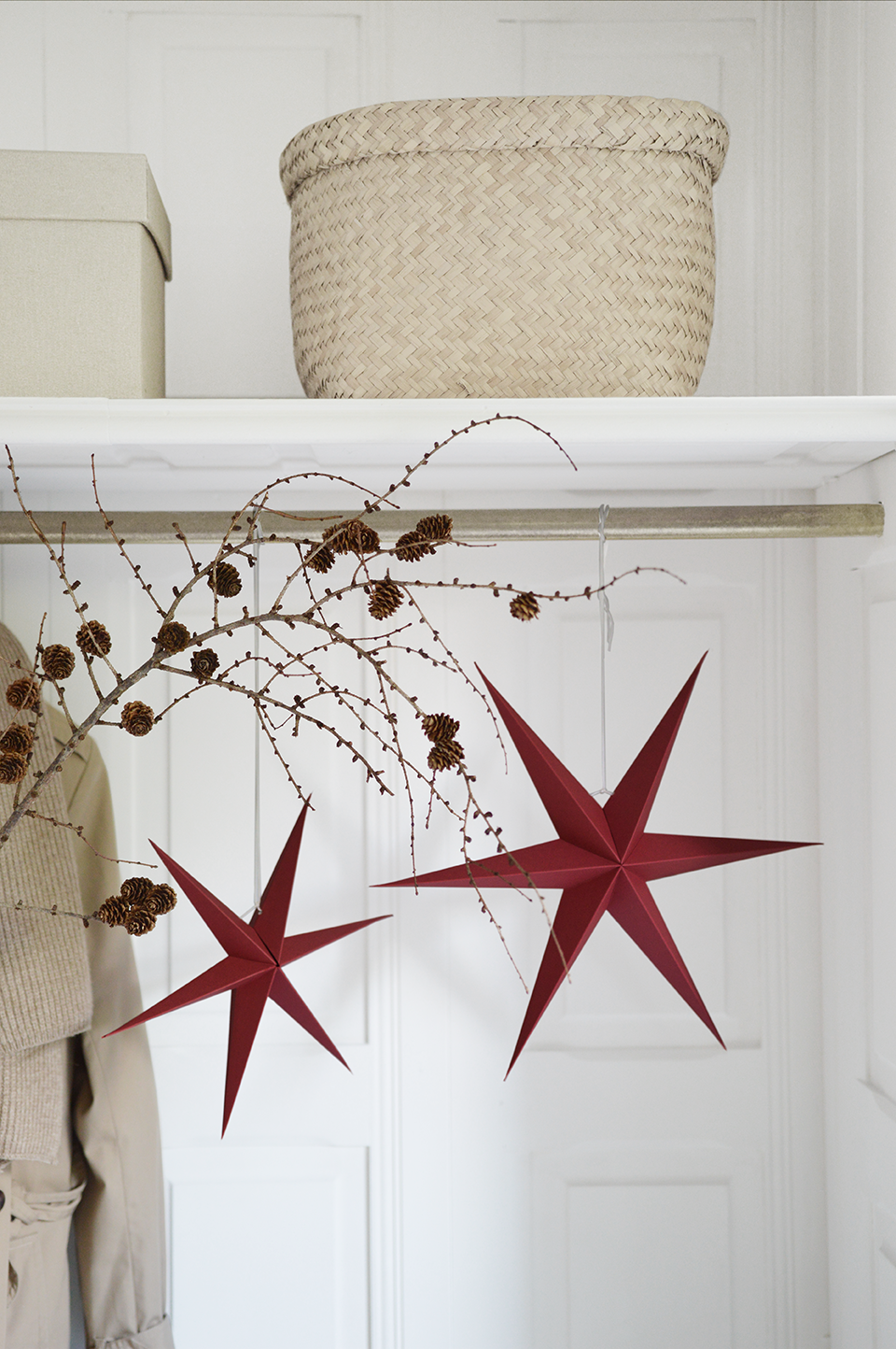 Ruby Red Paper Stars 2-er Set