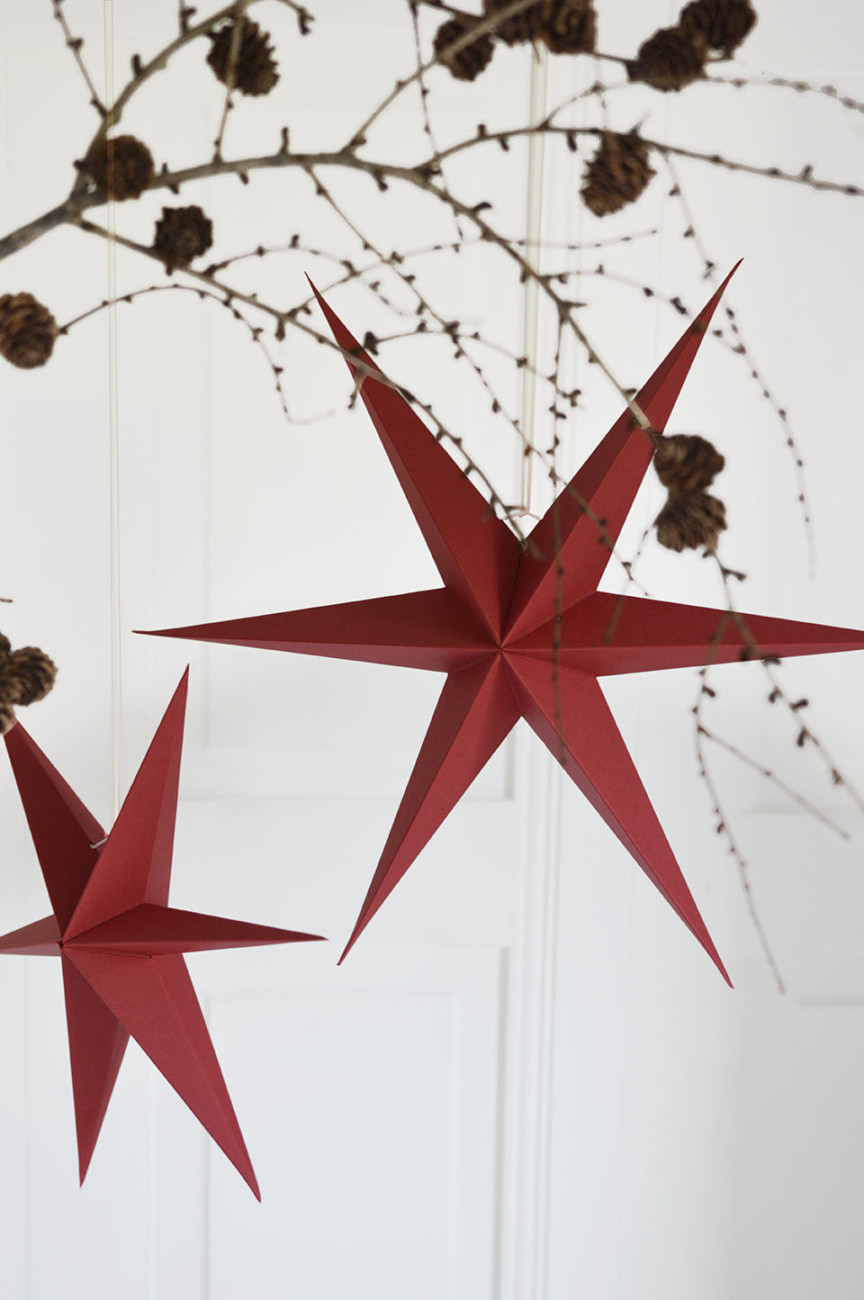 Ruby Red Paper Stars 2-er Set