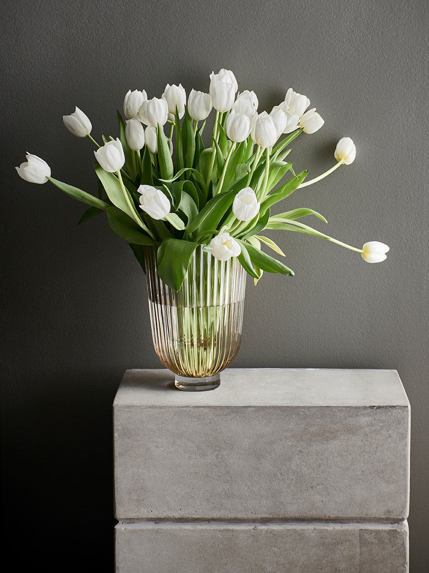 HK living Glas Vase ribbed peach
