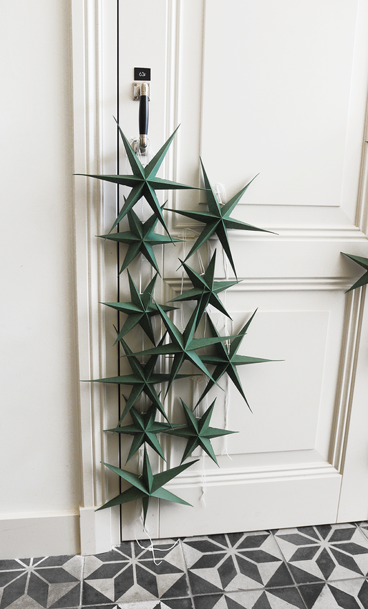 XMAS Green Paper Stars 2er-Set