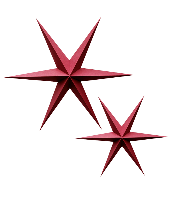 Ruby Red Paper Stars 2-er Set